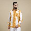 Yellow - Shibori Tie-Dye Cotton Men Full Sleeve Shirt