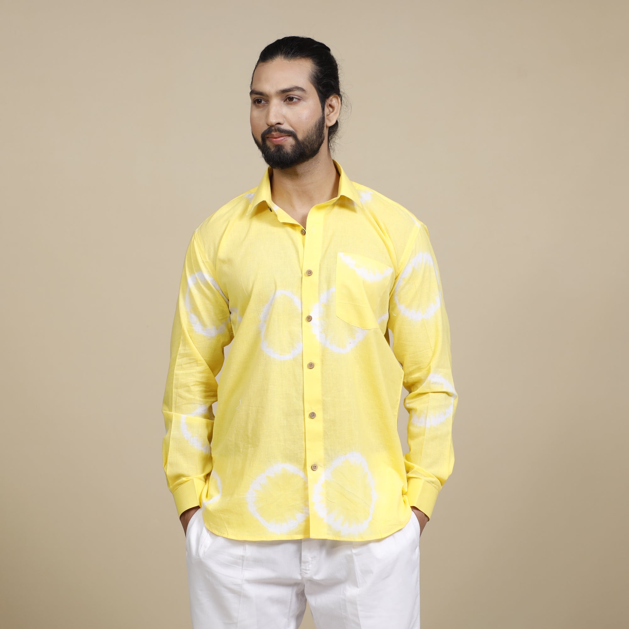 Buy Shibori Tie-Dye Cotton Men Full Sleeve Shirt Online at iTokri.com