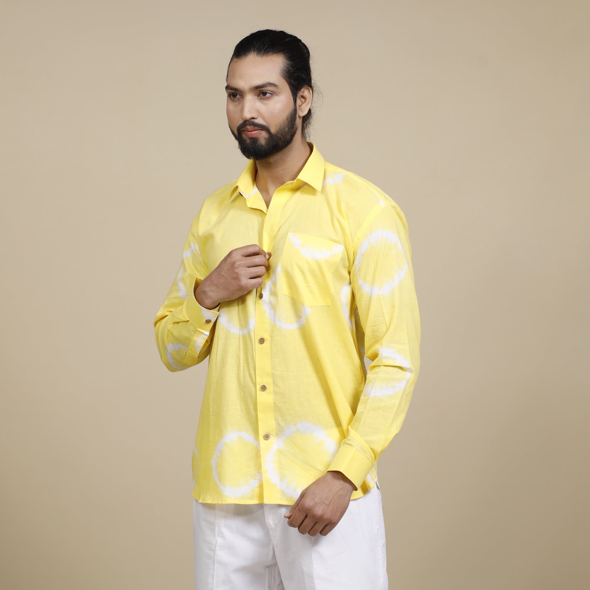 Buy Shibori Tie-Dye Cotton Men Full Sleeve Shirt Online at iTokri.com