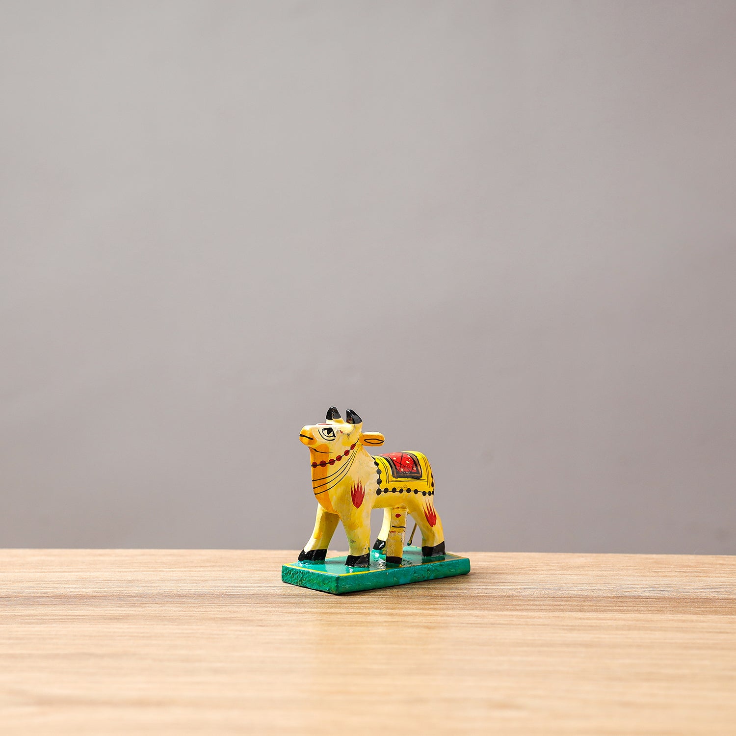  Cow - Banaras Handpainted Wooden Toy / Home Decor Item 