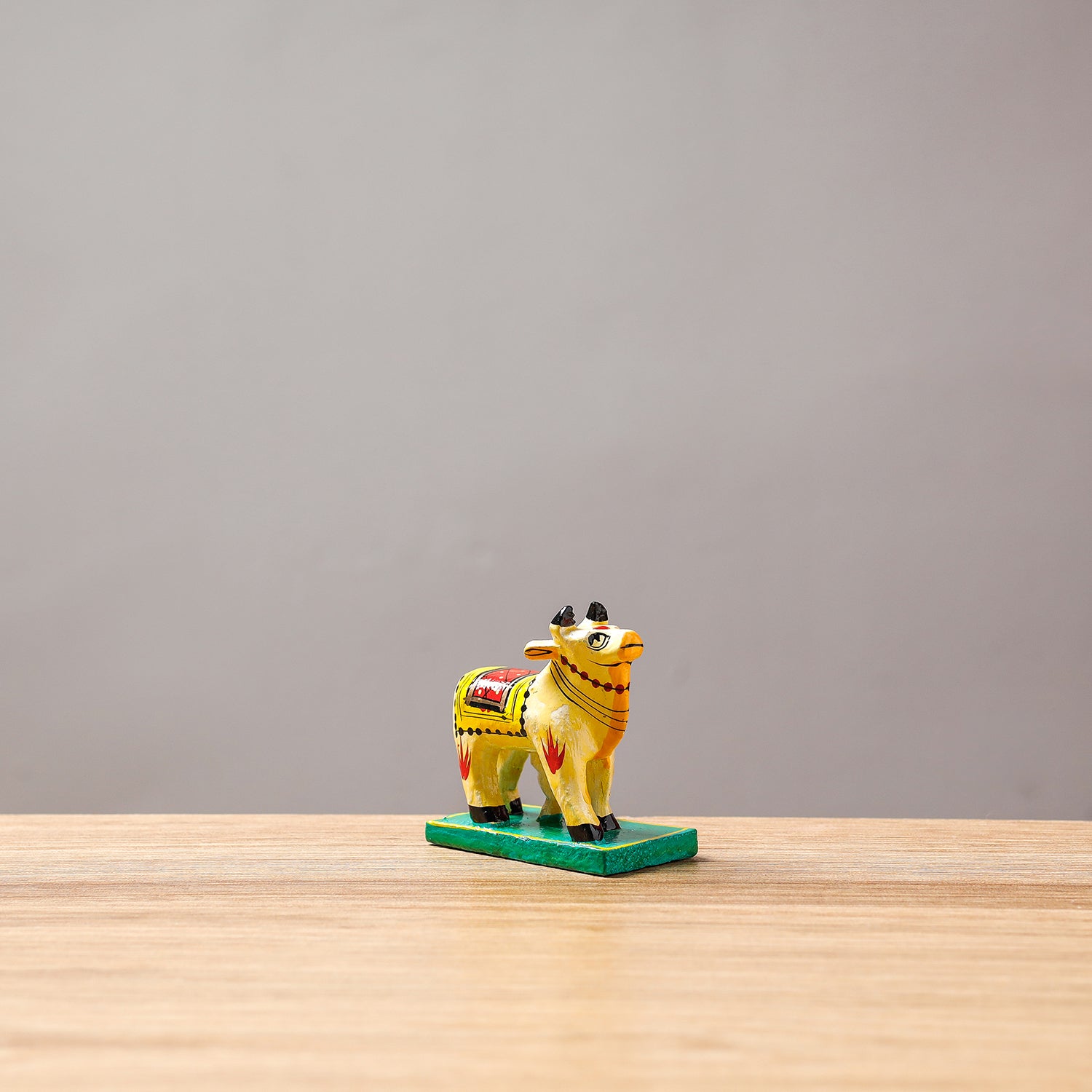  Cow - Banaras Handpainted Wooden Toy / Home Decor Item 