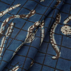 Blue Bindaas Block Printed Cotton Natural Dyed Fabric