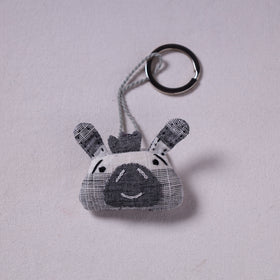 Grey Handcrafted Fab Artwork Keychain