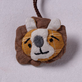 Brown Handcrafted Fab Artwork Keychain 