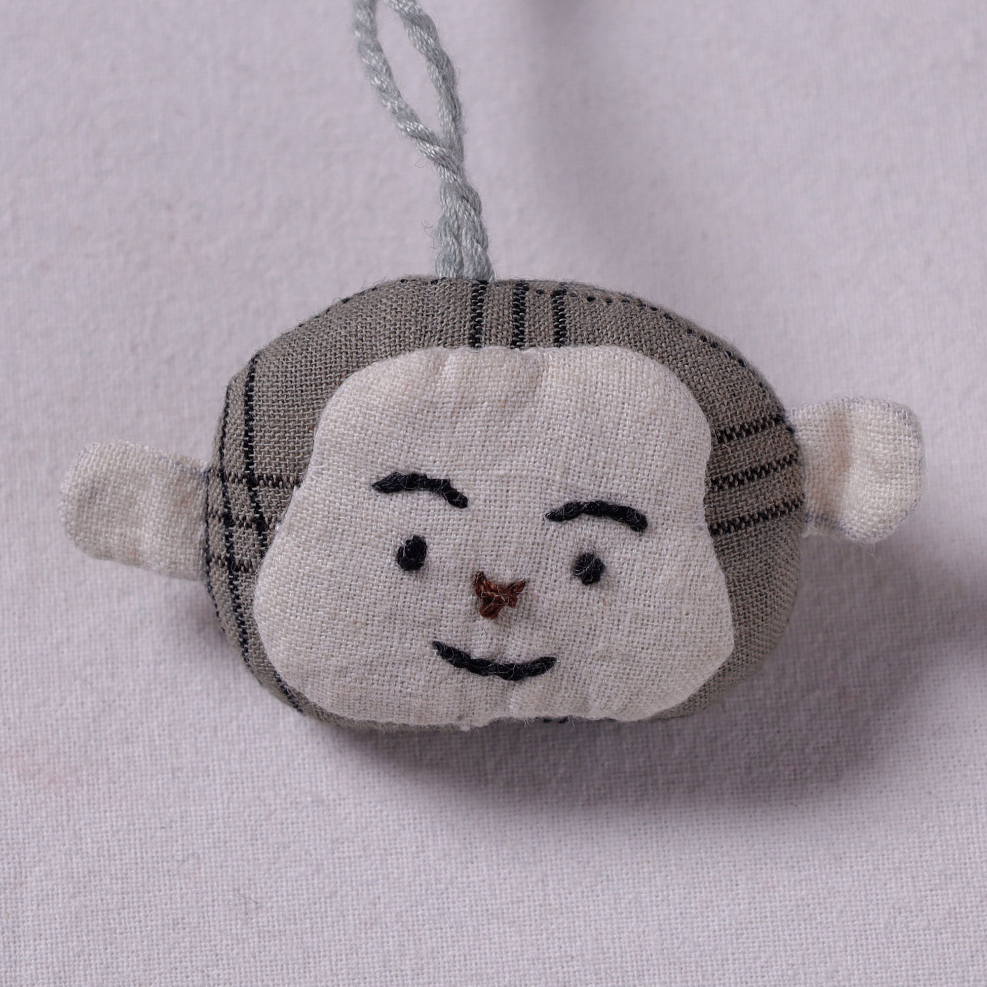 Grey Handcrafted Fab Artwork Keychain