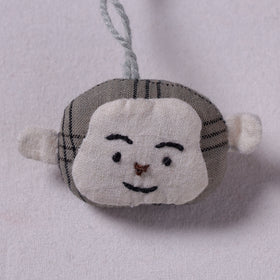 Grey Handcrafted Fab Artwork Keychain