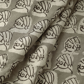Grey - Natural Dyed Hand Block Printed Pure Cotton Fabric by Bindaas Unlimited!