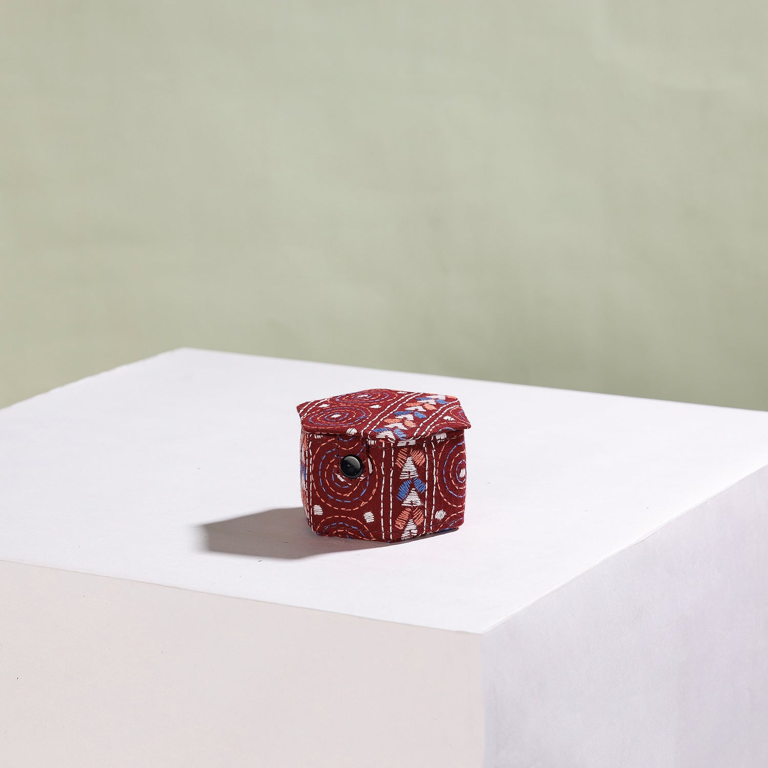  Bengal Kantha Work Handcrafted Hexagon Jewelry Box (Set of 3) 