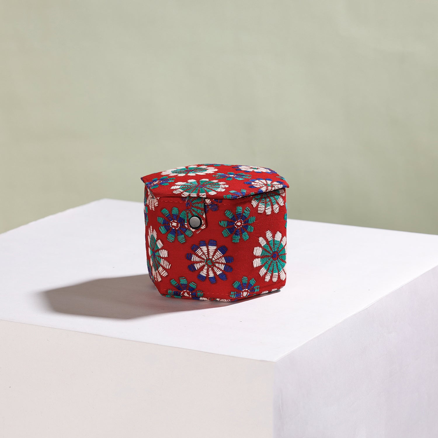  Bengal Kantha Work Handcrafted Hexagon Jewelry Box (Set of 3) 