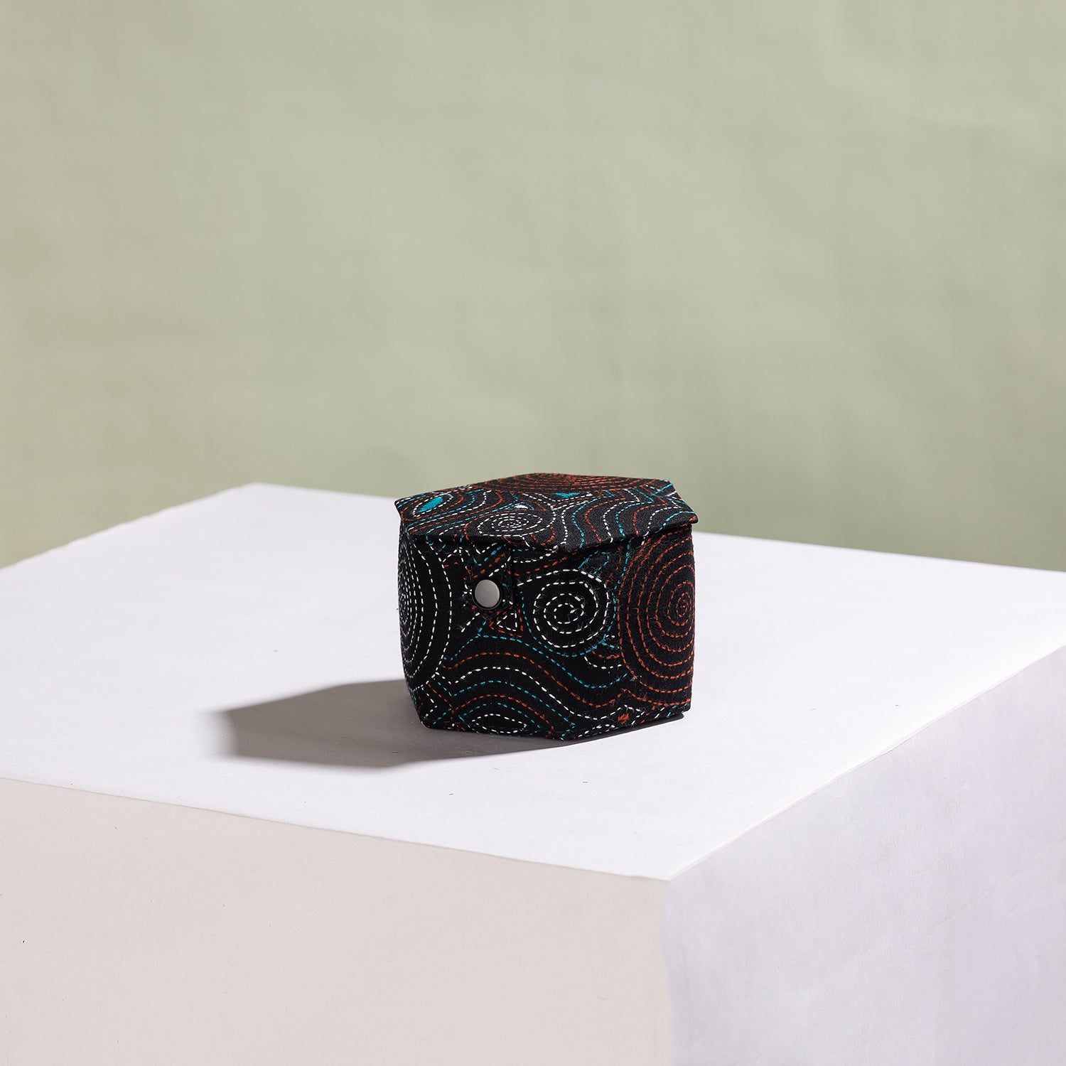  Bengal Kantha Work Handcrafted Hexagon Jewelry Box (Set of 3) 