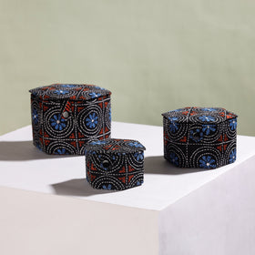  Bengal Kantha Work Handcrafted Hexagon Jewelry Box (Set of 3) 