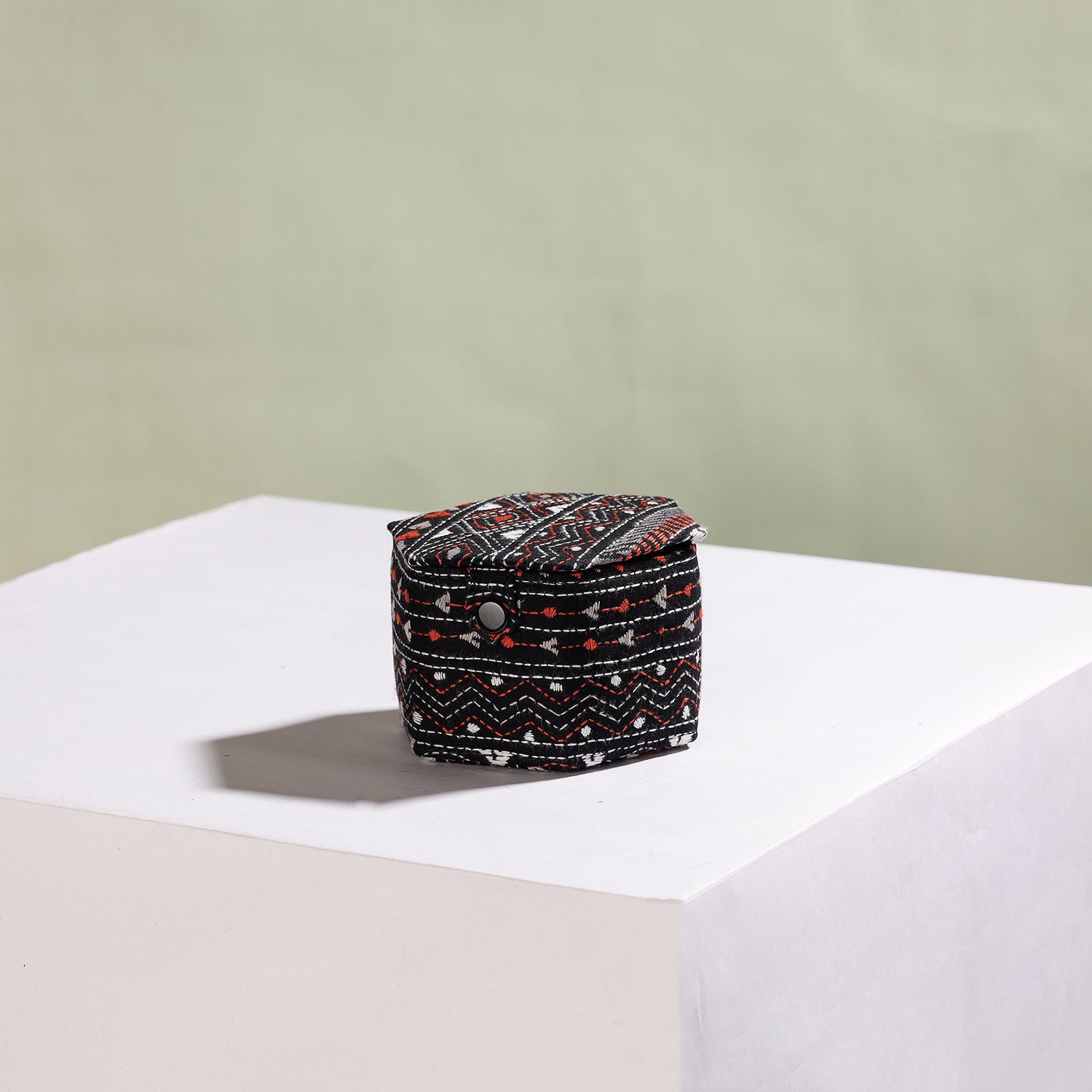  Bengal Kantha Work Handcrafted Hexagon Jewelry Box (Set of 3) 