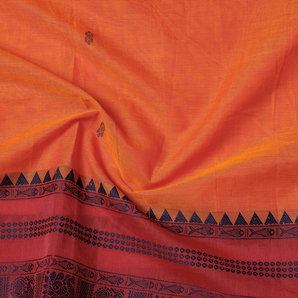 Orange - Kanchipuram Cotton Precut Fabric (1.5 meter)