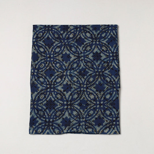 Blue - Akola Block Printing Natural Dyed Cotton Precut Fabric (1 meter)