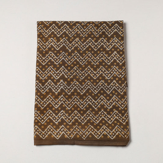 Brown - Akola Block Printing Natural Dyed Cotton Precut Fabric (1.4 meter)