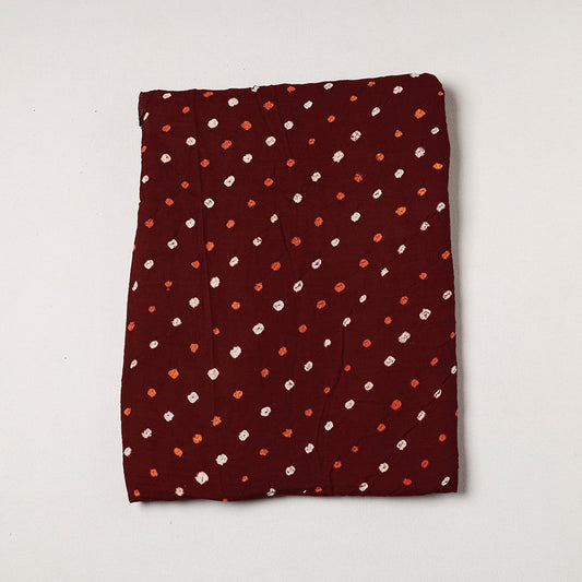 Maroon - Kutch Bandhani Tie-Dye Soft Cotton Precut Fabric
