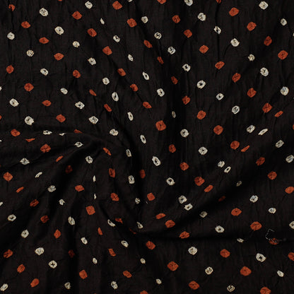 Black - Kutch Bandhani Tie-Dye Soft Cotton Precut Fabric