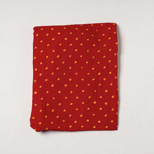 Red - Kutch Bandhani Tie-Dye Soft Cotton Precut Fabric