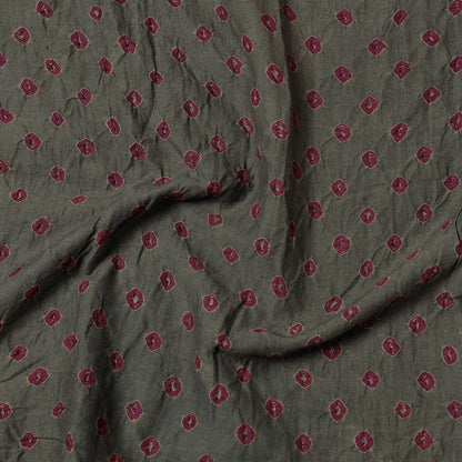 Grey - Kutch Bandhani Tie-Dye Soft Cotton Precut Fabric (1 meter)