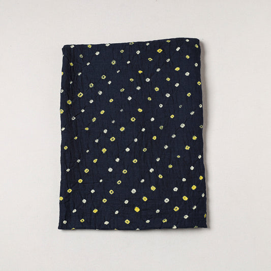 Black - Kutch Bandhani Tie-Dye Soft Cotton Precut Fabric (0.9 meter)