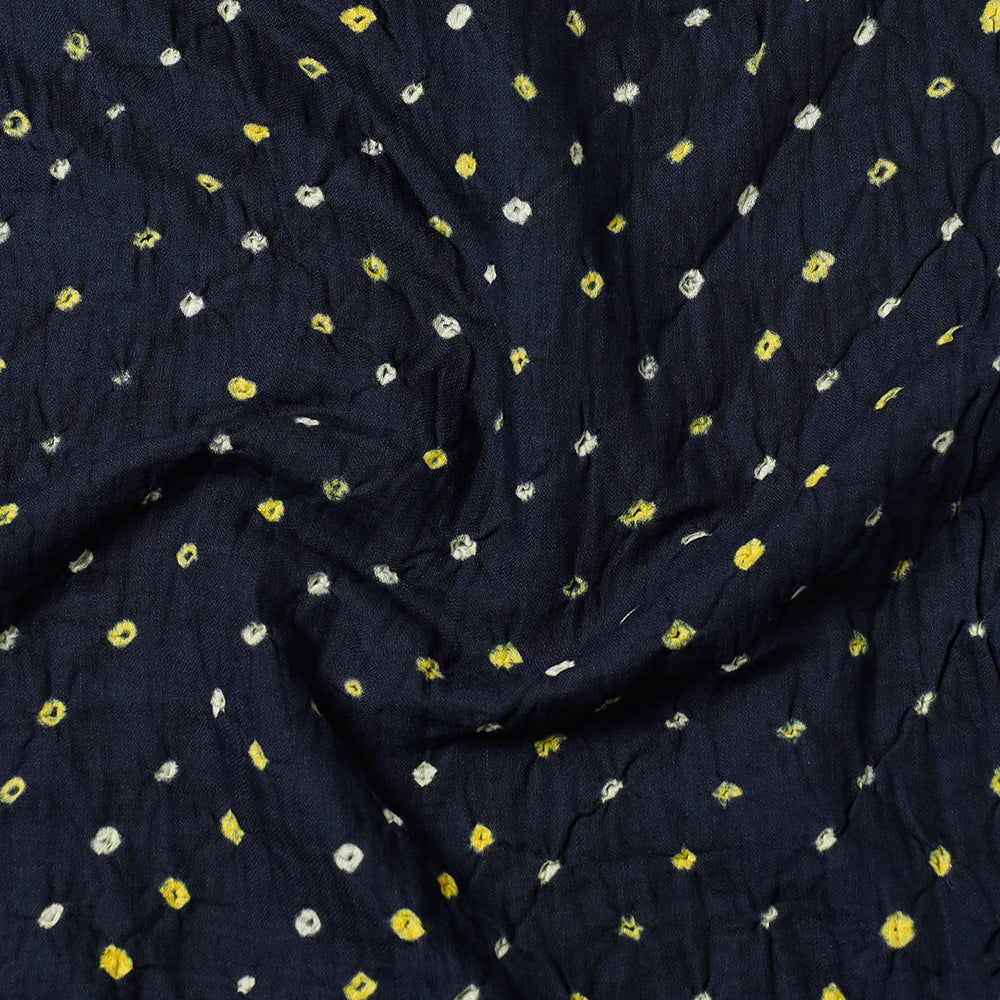Black - Kutch Bandhani Tie-Dye Soft Cotton Precut Fabric (0.9 meter)
