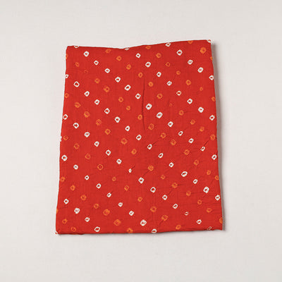 Orange - Kutch Bandhani Tie-Dye Soft Cotton Precut Fabric (0.8 meter)