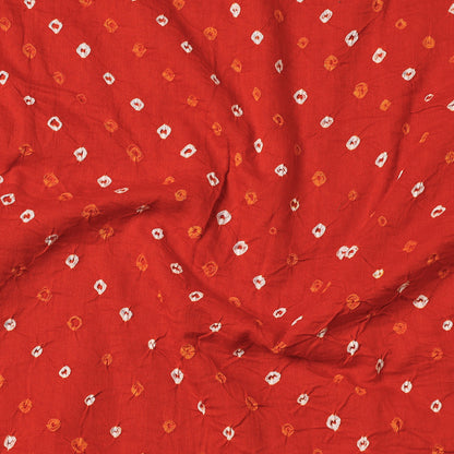 Orange - Kutch Bandhani Tie-Dye Soft Cotton Precut Fabric (0.8 meter)