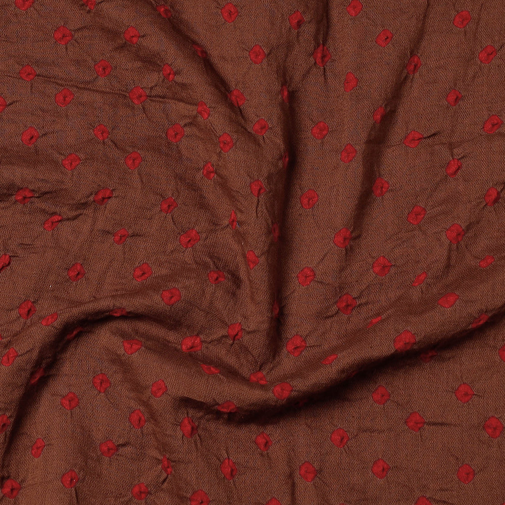 Brown - Kutch Bandhani Tie-Dye Soft Cotton Precut Fabric (0.9 meter)