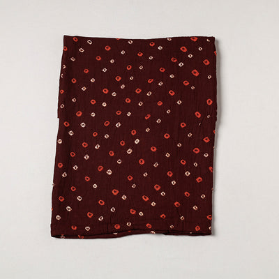 Brown - Kutch Bandhani Tie-Dye Soft Cotton Precut Fabric (0.8 meter)