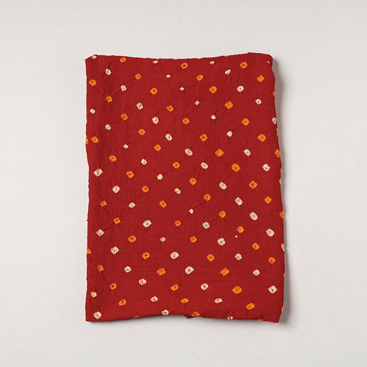 Red - Kutch Bandhani Tie-Dye Soft Cotton Precut Fabric (0.75 meter)