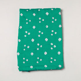 Green Kutch Bandhani Tie-Dye Mul Cotton Precut Fabric 