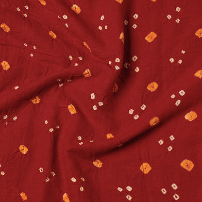 Red - Kutch Bandhani Tie-Dye Mul Cotton Precut Fabric
