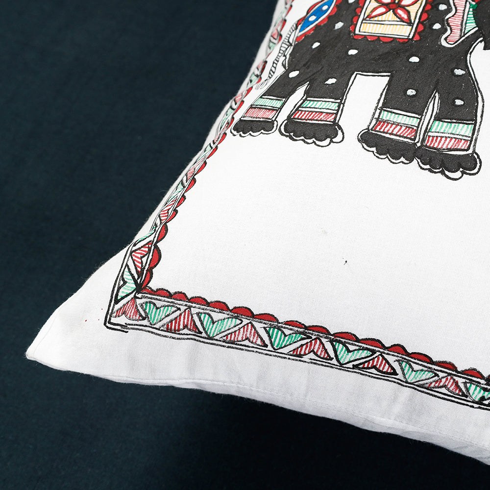 Madhubani Cotton Cushion Cover