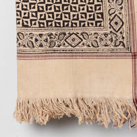 Black - Pedana Kalamkari Block Printed Handloom Cotton Towel