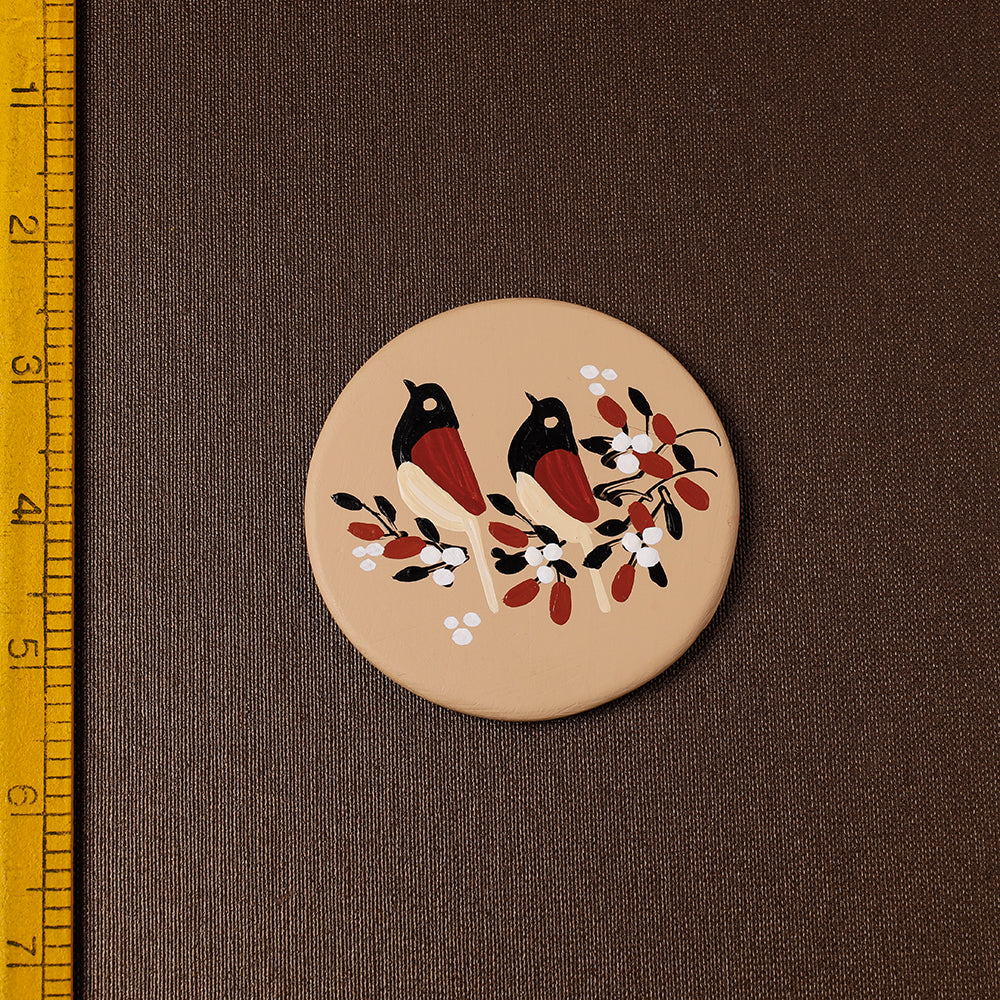  Birds - Handpainted Terracotta Fridge Magnet 