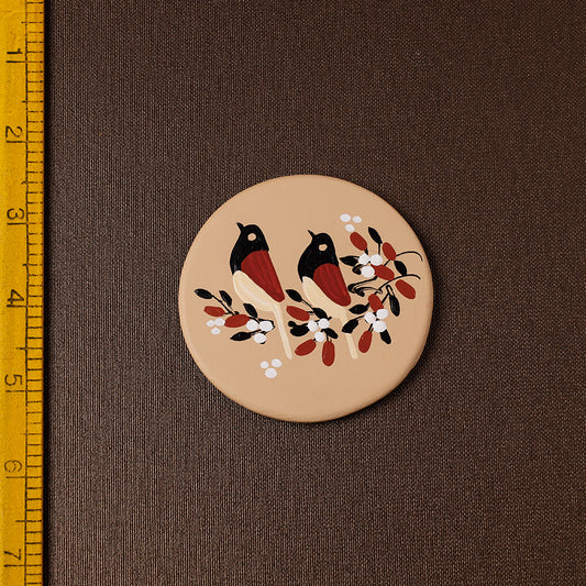 Birds - Handpainted Terracotta Fridge Magnet