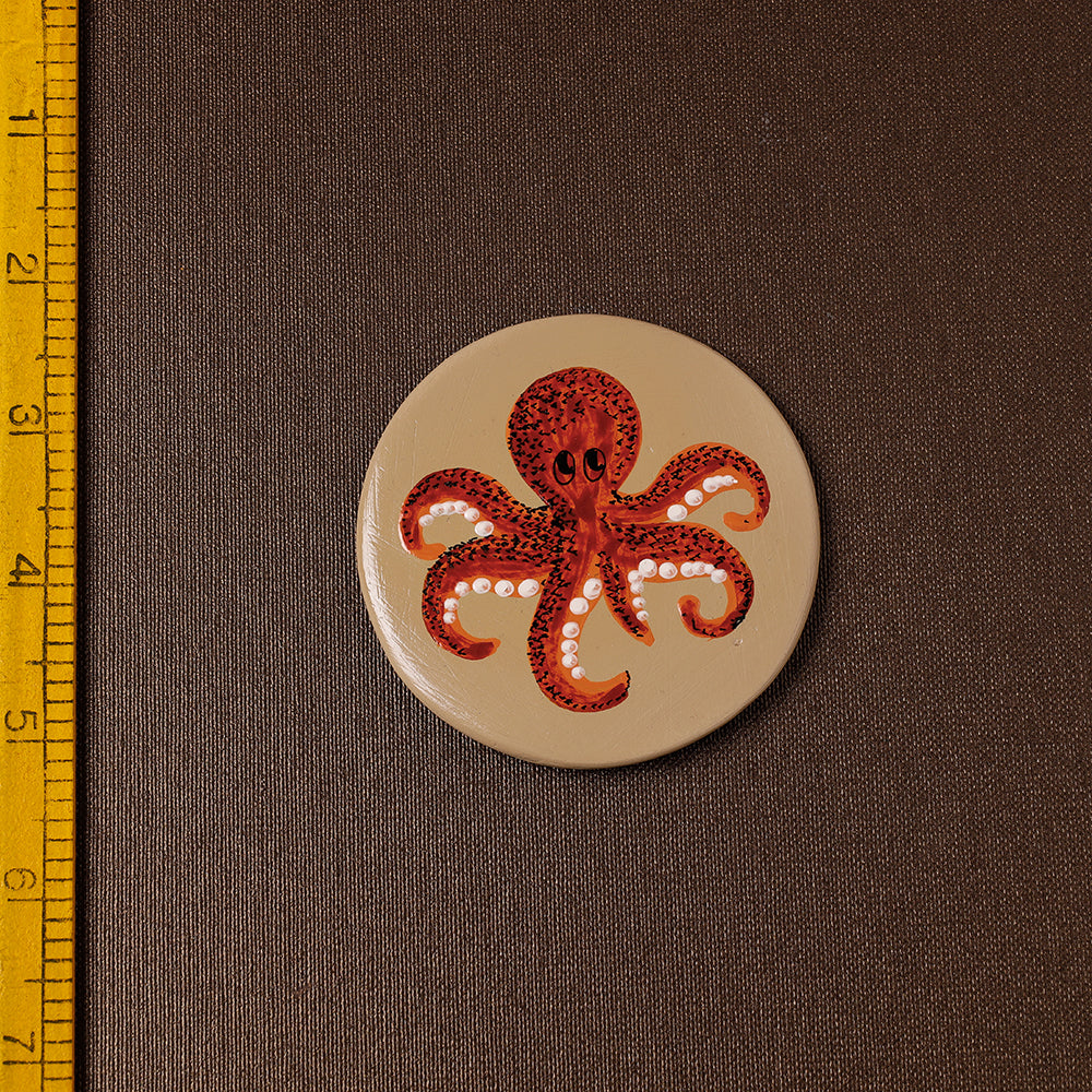  Octopus - Handpainted Terracotta Fridge Magnet 