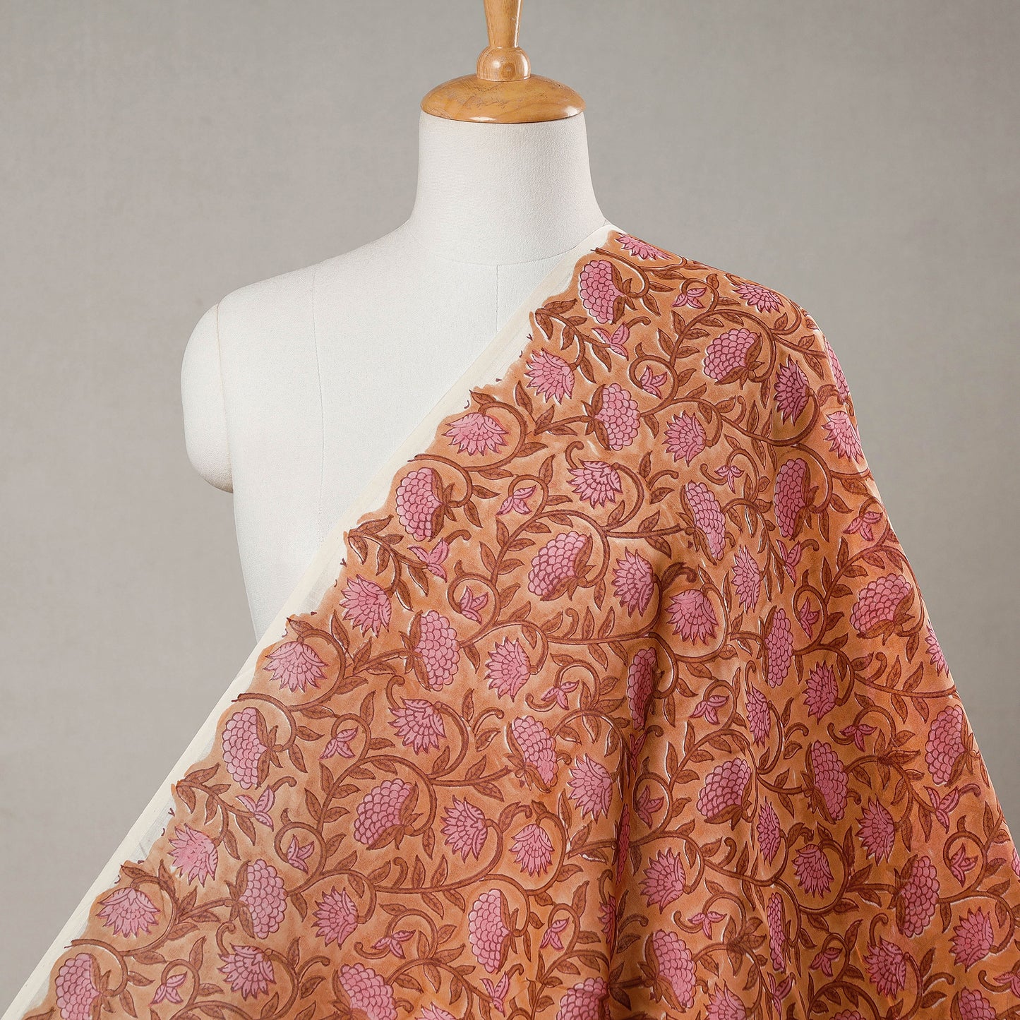 Multicolor - Sanganeri Block Printing Chanderi Silk Fabric