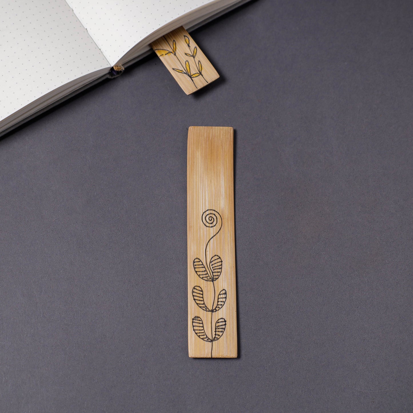 Kerala Handpainted Bamboo Bookmark