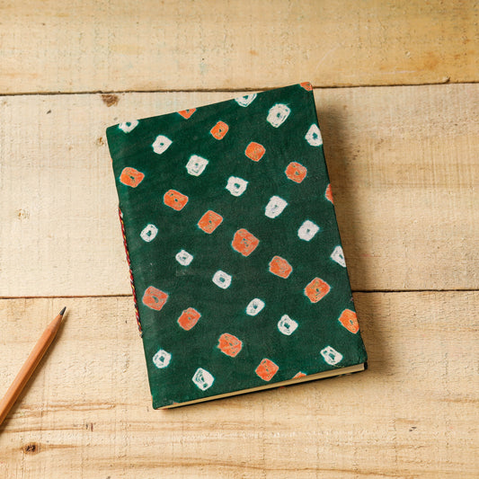 Bandhani Fabric Cover Handmade Paper Notebook (7 x 5 in)