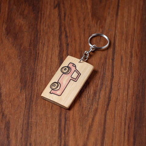  Kerala Handpainted Bamboo Keychain 
