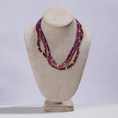 Patwa Thread & Brass Bead Work Necklace by Kailash Patwa