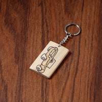 Handpainted Bamboo Keychain
