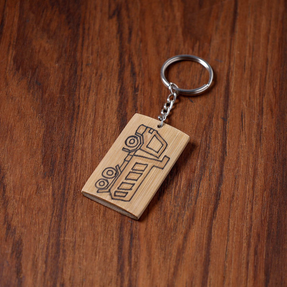 Kerala Handpainted Bamboo Keychain