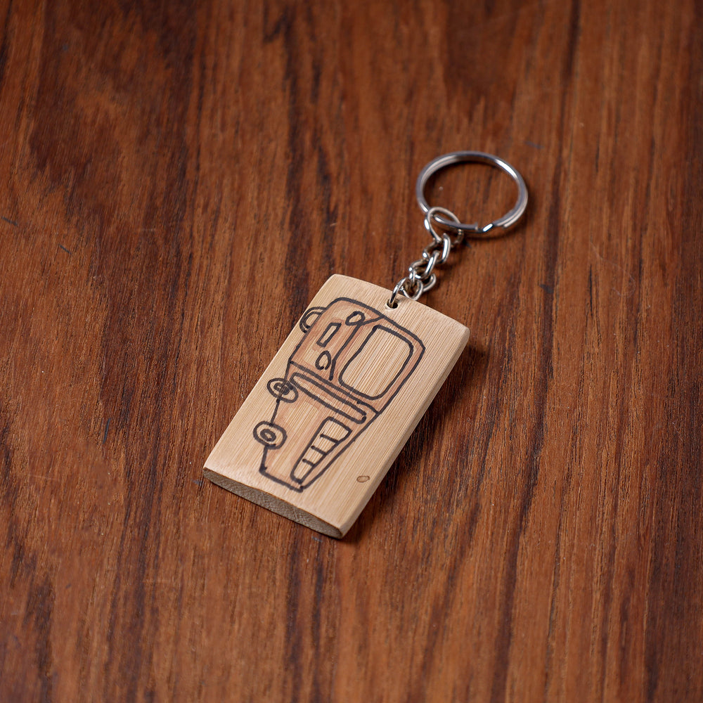 bamboo keychain 