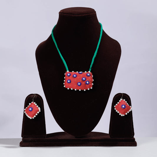 Mashru Artwork Necklace Set
