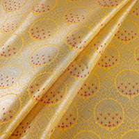 Yellow - Banarasi  Weaving Brocade Zari with Meena Buti Silk Fabric