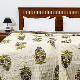  Double - Sanganeri Printed Reversible Soft Cotton Quilt / Blanket 