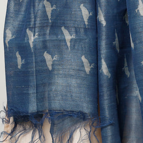 Buy Handloom Block Art Print Tussar Silk Bindaas Stole