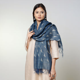 Buy Handloom Block Art Print Tussar Silk Bindaas Stole